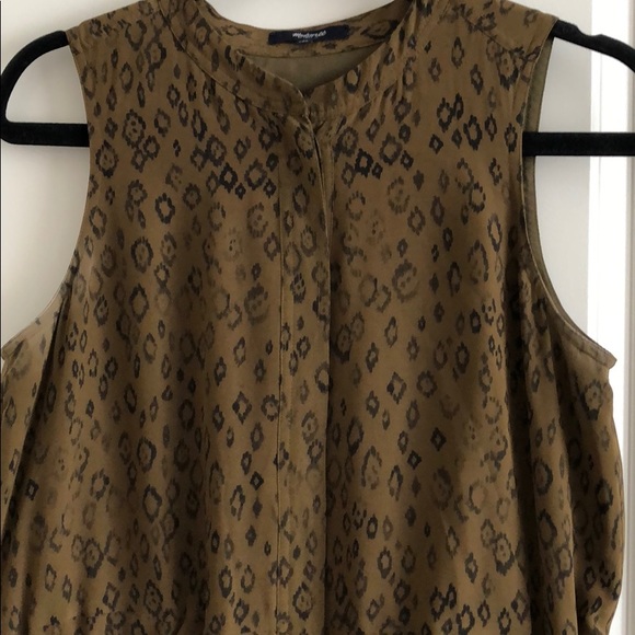 Madewell silk ikat pattern sleeveless dress - Picture 2 of 7